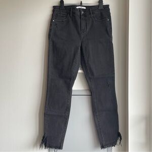 NWOT SAM EDELMAN Dark Charcoal/ Black Frayed Ankle Jeans